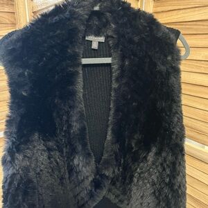 The Limited Black Faux Fur Vest
